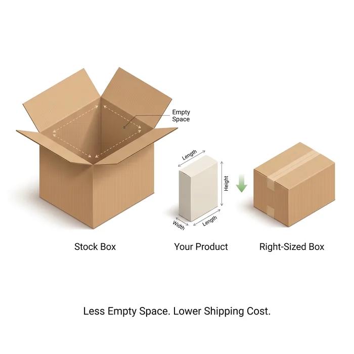 Right-sized box billable weight