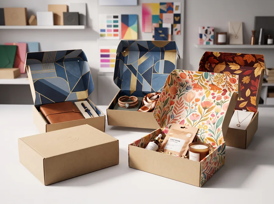 Interior-printed subscription boxes