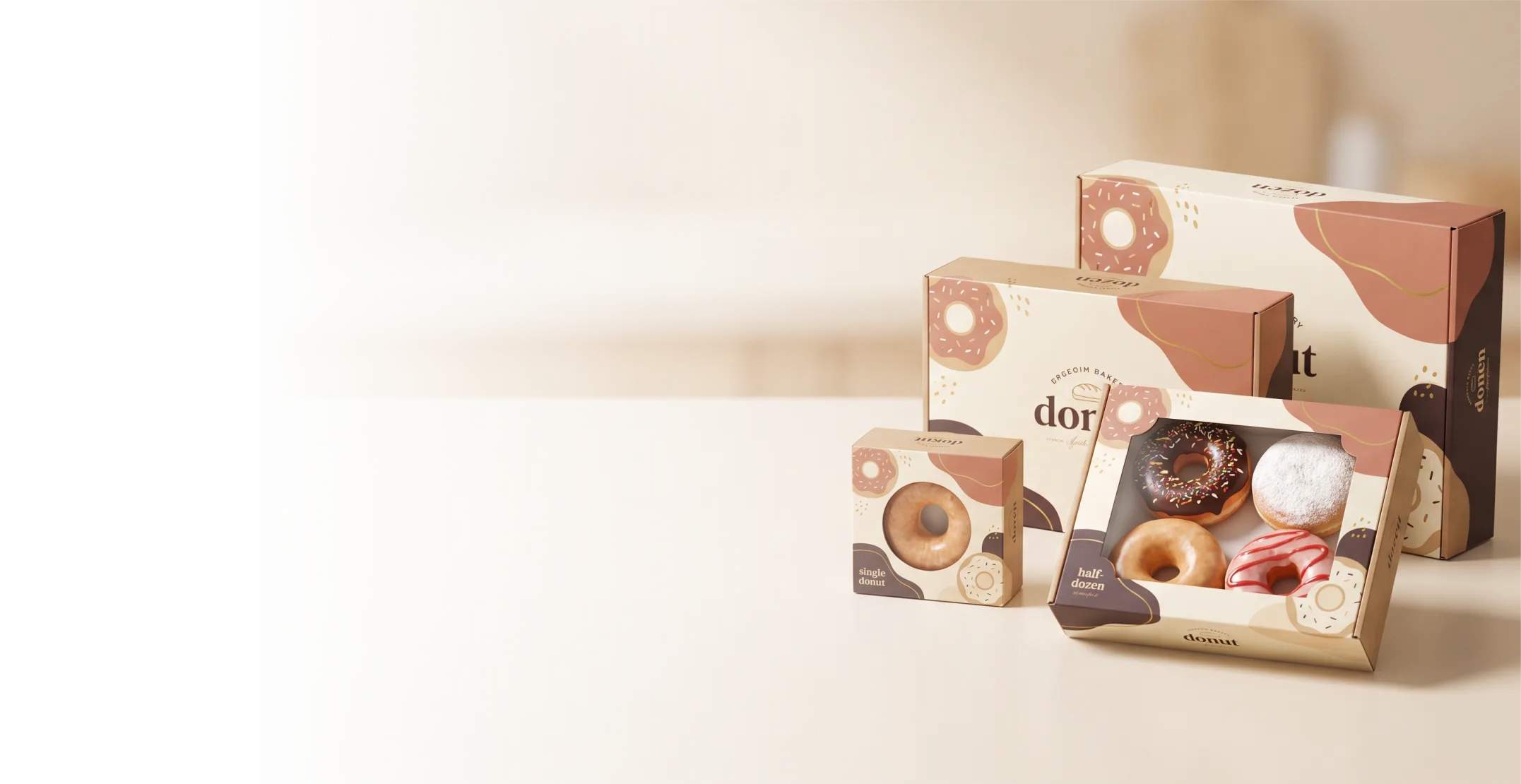 Custom donut boxes sized by the dozen