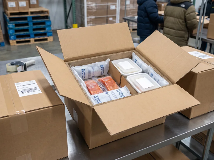 Double wall frozen shipping boxes