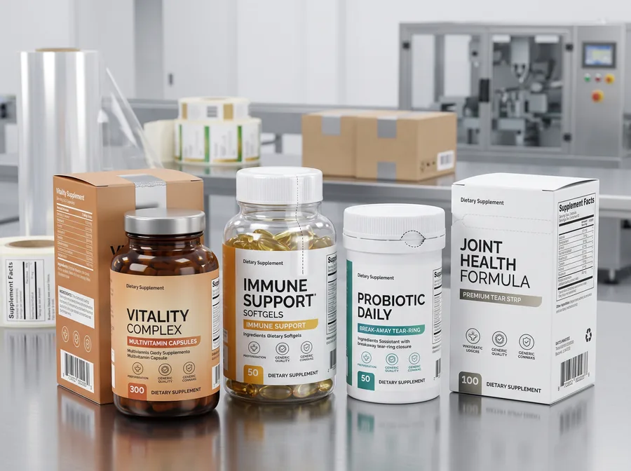 Tamper evident supplement boxes
