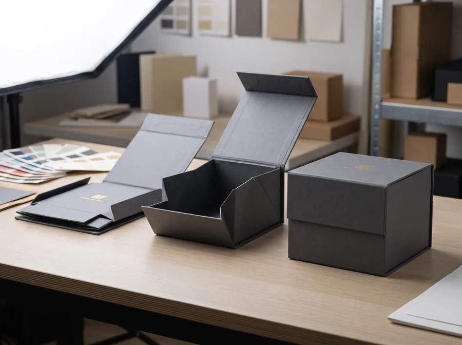 Collapsible magnetic boxes